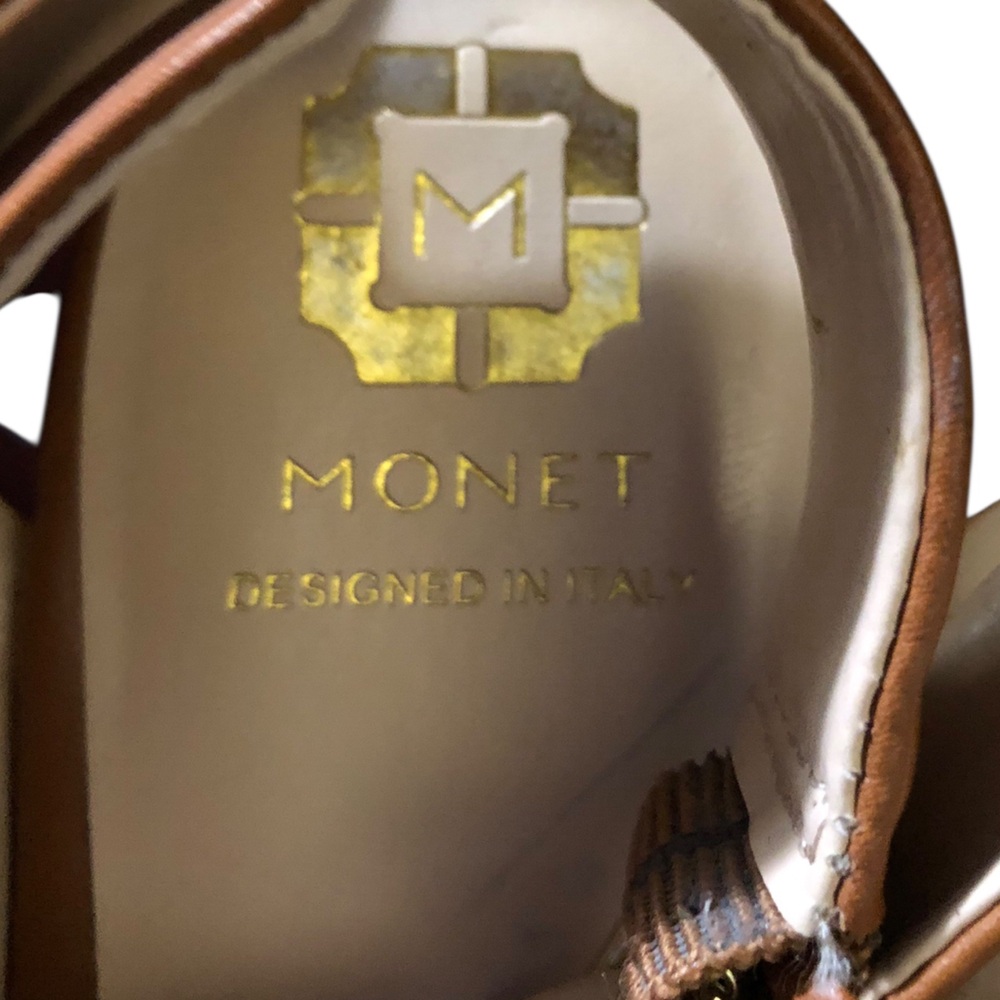 Monet Brown Wedge Sandals with Cork Heel - Picture 4 of 8